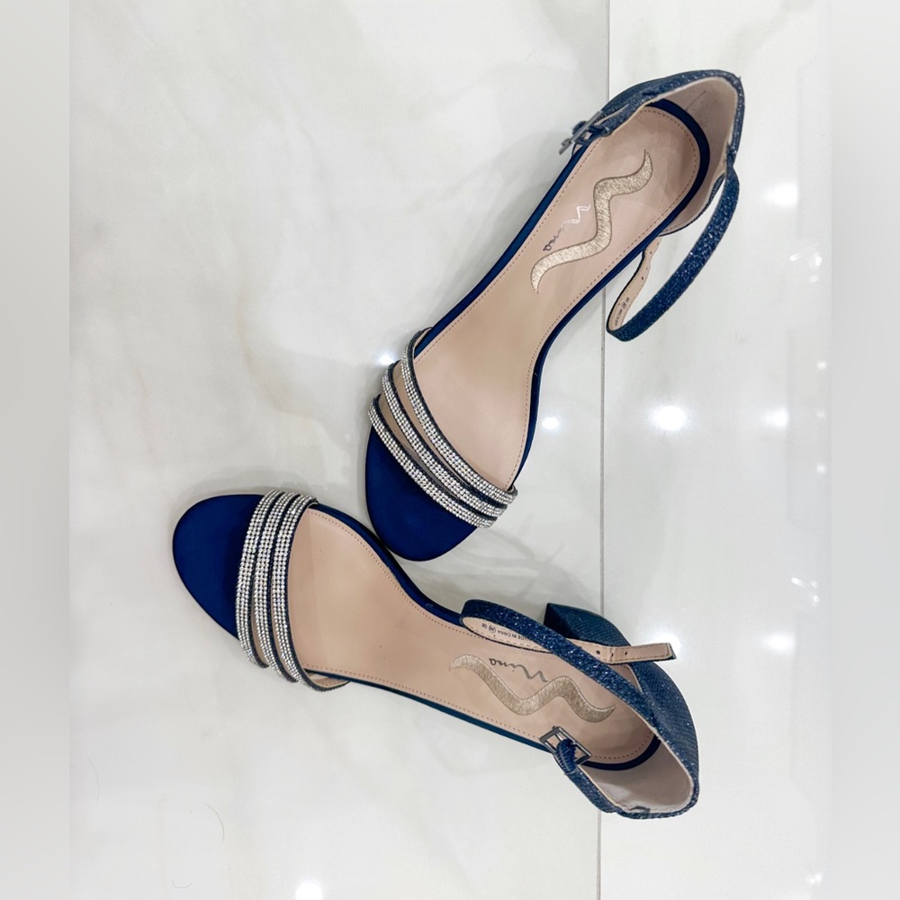Nina Navy Glitter Heels